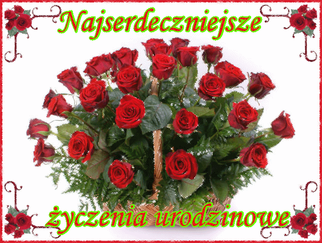 Najserdeczniejsze życzenia urodzinowe z różami - Gify i obrazki na  GifyAgusi.pl