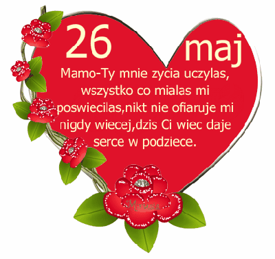 26 maj Dzień Matki Serce dziękuje - Gify i obrazki na GifyAgusi.pl