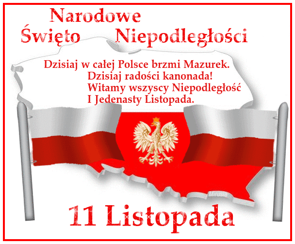 Gify Narodowe Święto Niepodległości 11 listopada - GifyAgusi.pl