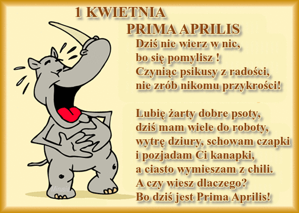 1 kwietnia Prima aprilis - Gify i obrazki na GifyAgusi.pl