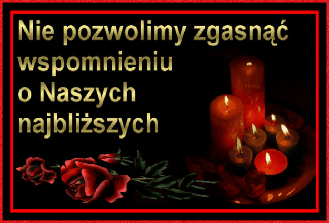 Czerwone róże wśród czerwonych świec na 1 listopad - Gify i obrazki na GifyAgusi.pl